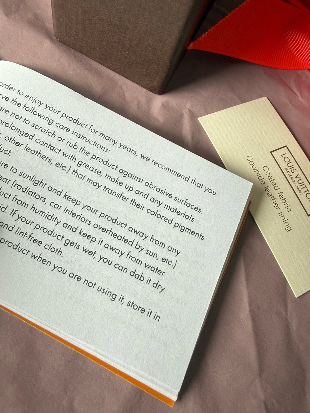 Louis Vuitton Gift Box with Ribbon & Care Booklet - Picture 9 of 11